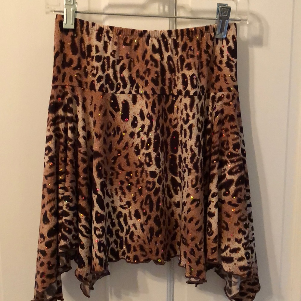 Girls Cheetah print hi-low skirt size 8